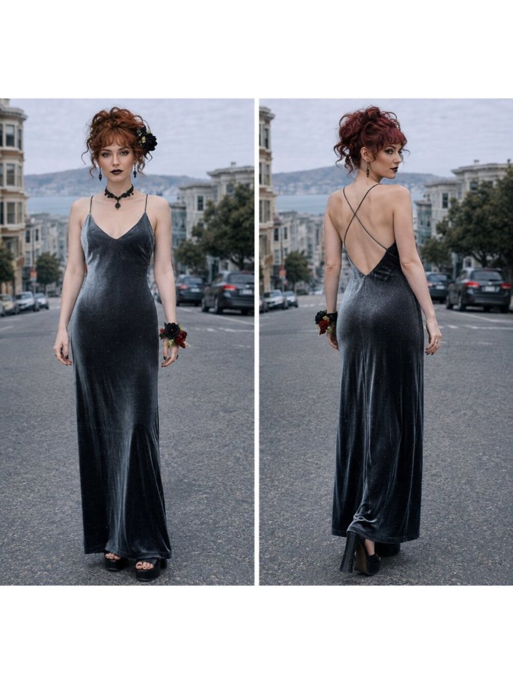 DEADSTOCK NWT 90s Rampage Ombré Velvet Prom Dress
